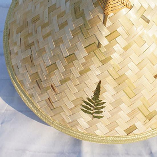 Бамбуковая шляпа с регулируемым шнурком, дышащая сетчатая подкладка, китайская соломенная шляпа от солнца с широкими полями, винтажная рыбацкая кепка