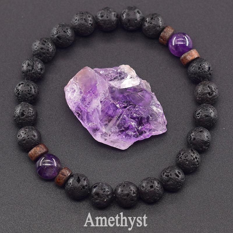 Браслет из натурального желтого тигрового глаза для мужчин и женщин, черный браслет из вулканической лавы, тибетский Будда, эластичная веревка, парный браслет из камня