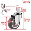 4PCS TPE Rubber Furniture Castor 1.5" / 2" Wheel Rubber Castor  for Baby Bed