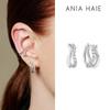 Sparkle Double 925 Silver Hoop Earrings E056-05H
