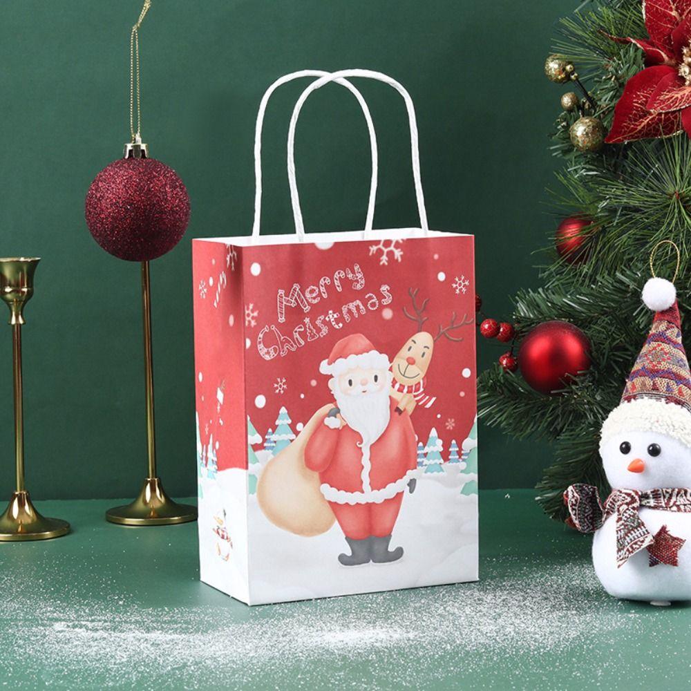 2pcs Cartoon Christmas Gift Bag Cute Packaging Bag Interesting Christmas Eve Candy Bag  Home