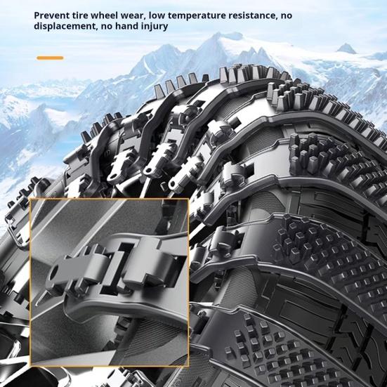 1/10Pcs Tire Snow Chains Anti-Slip Tire Chain Universal Car Snow Chains for SUVs Trucks Emergency Adjustable Snow Chains for Rain Snow Sand Mud