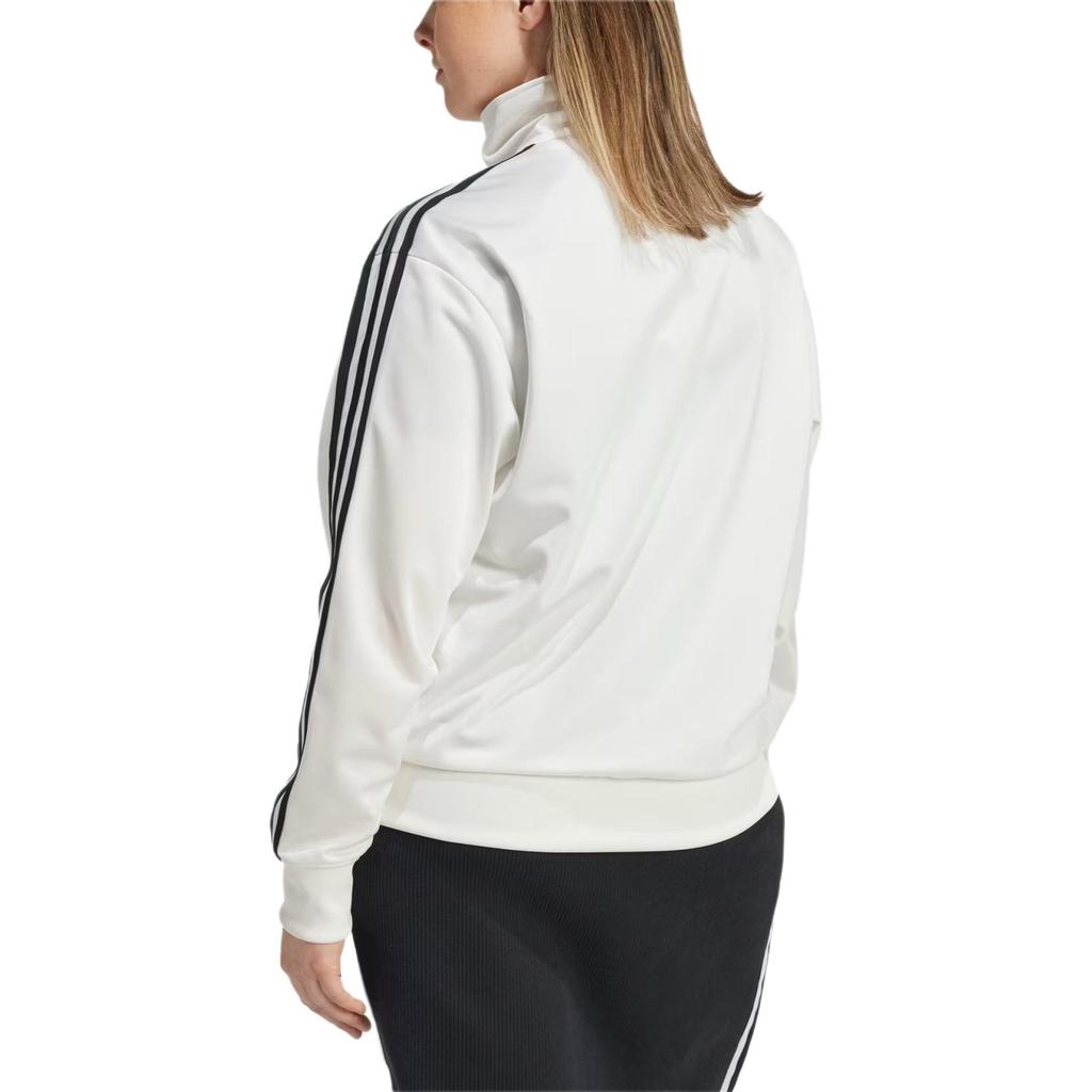 adidas Оригинальная куртка Adicolor Firebird Track Logo Print Striped Loose Fit Stand Wool с длинным рукавом и воротником-стойкой, женские куртки белого цвета JF6547