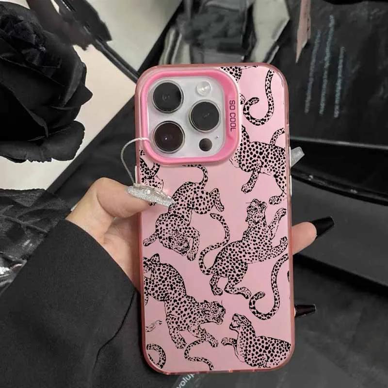 Крутой черный и розовый чехол с леопардовым принтом для Honor X7D X9D X6C X9B X9A X6B X8A X7A X7B 400 Lite 200 Pro Magic 7 Lite 6 Pro