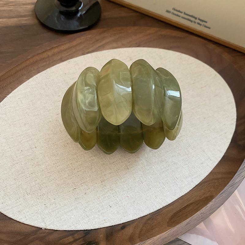 European and American Fashion High-End Marbled Acrylic Bangle Bracelet - Women's Versatile Hand Jewelry