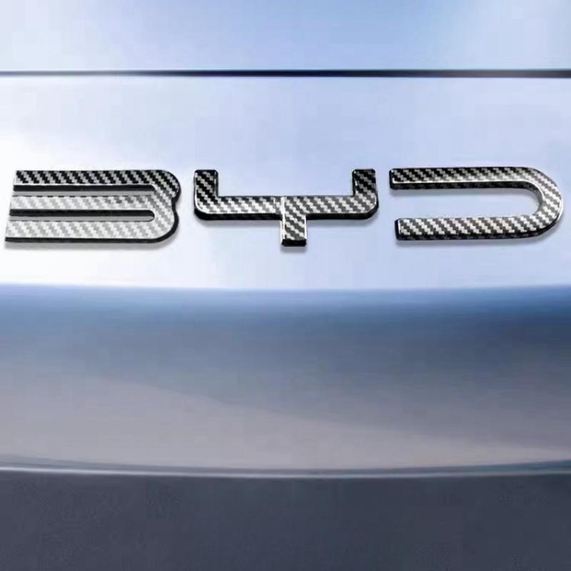 ABS chrome Car Front Bumper Emblem Badge Decal Black Carbon Logo Refit Sticker For BYD SEAl EV DMi 2023 2024 2025 Accessories