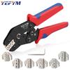 Ratcheting Crimping Tool Set 8 PCS with Changeable Jaws for Dupont JST MOLEX - Open Barrel Terminals, Insulated & Non-Insulated Ferrules