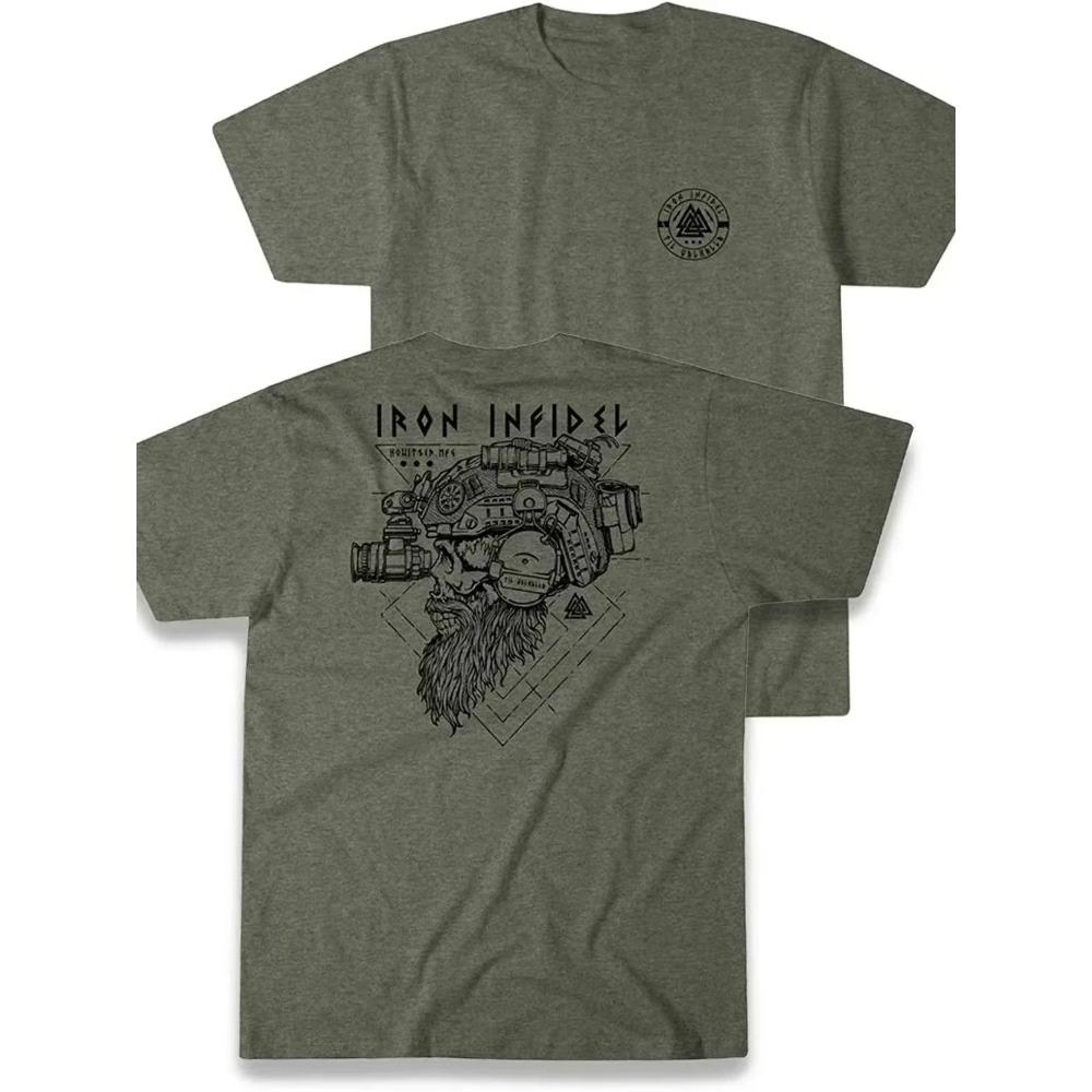 Til Valhalla Shirt American Beard Warrior Tactical Skull Футболка Новая 100% Хлопок Короткий Рукав О-Образным Вырезом Футболка Повседневная Мужская Топ