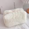 1 Pc Solid Color Fur Makeup Bag for Women Soft Travel Cosmetic Bag Organizer Case Young Lady Make Up Case Necessaries
