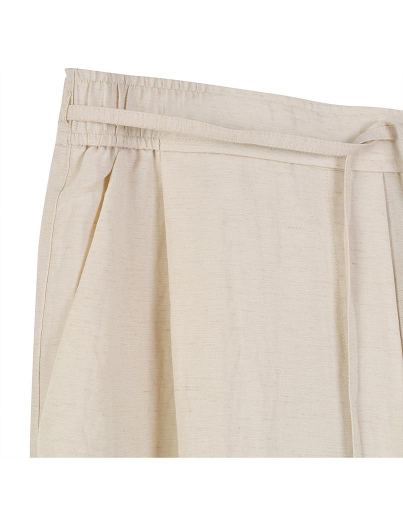 LAFELSORTOF Linen Blend Belted Wide Pants