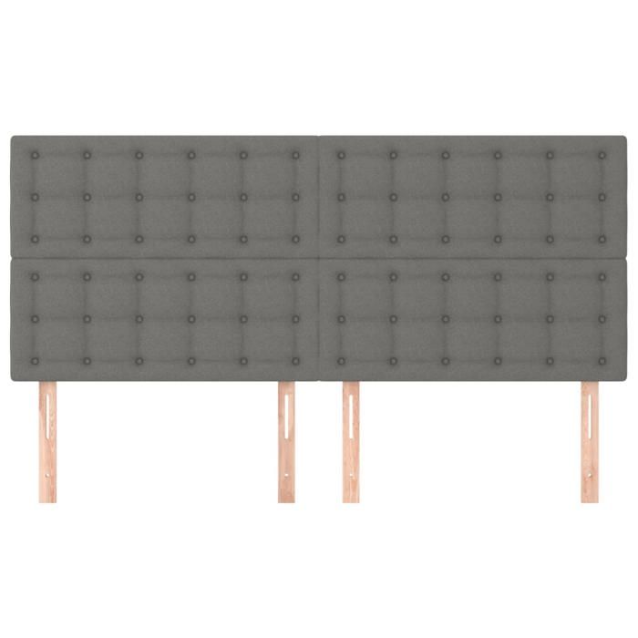 Tête de lit - Maison Exclusive - Gris foncé - 160x5x118/128 cm - Hauteur réglable