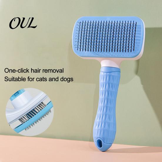 Fur Grooming Tool for Puppies And Kittens Self-Cleaning Pet Brush, Dog Shedding Brush with Rounded Tips, Supplies Daily Use Deshedding Long
