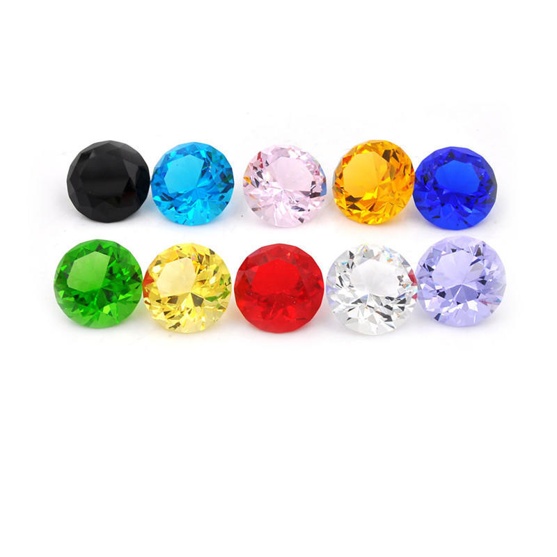 Glass Diamond Shape Paperweights Facet Jewel Wedding Decor Gift 30Mm