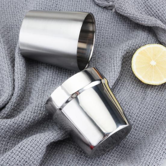 175ML Water Cup Heat-resistant Minimalist Stainless Steel Double-layer Design Drinking Mug Household Supplies