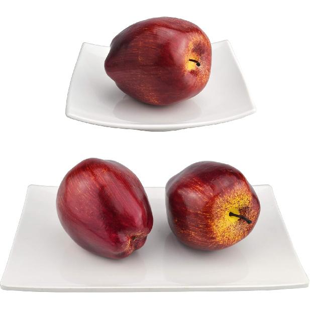 JEDFORE Fake Dark Red Apple Simulation Artificial Lifelike Plastic Red Delicious Apples Set Fake Fruit for Home House Kitchen Wedding Party