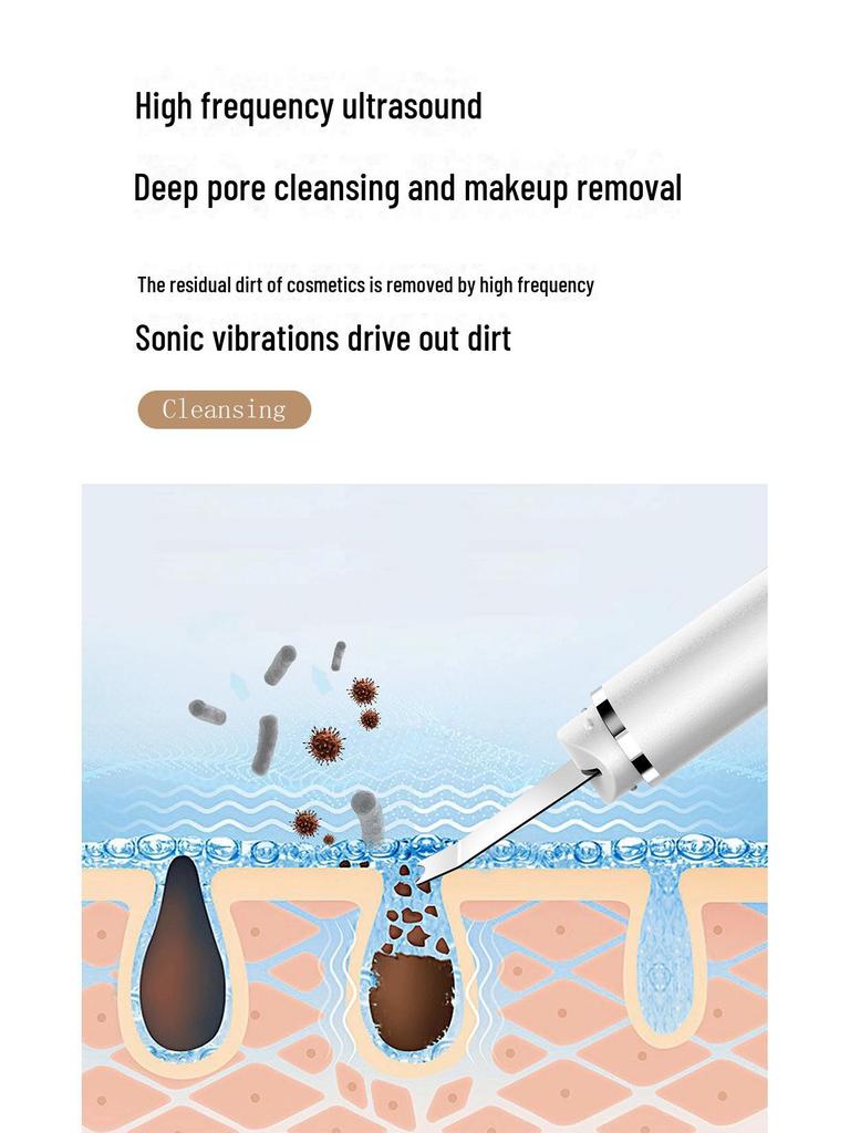 Ultrasonic Skin Scraper & Blackhead Remover: Deep-Cleansing Beauty Instrument & Face Cleanser.
