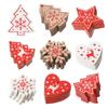 10PCS/Set Natural Wooden Christmas Ornaments Hanging Pendants Kids Toys Snow Elk Chirstmas Tree