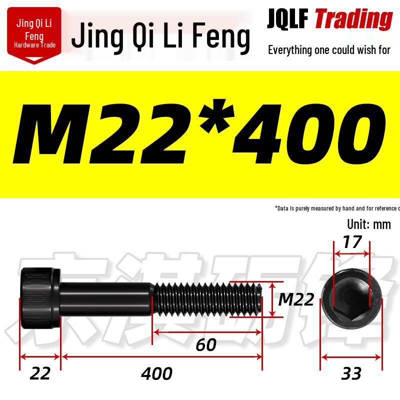 M20-M27 High Strength Blackened Hex Socket Head Cap Screw with Knurled Cylindrical Half Thread