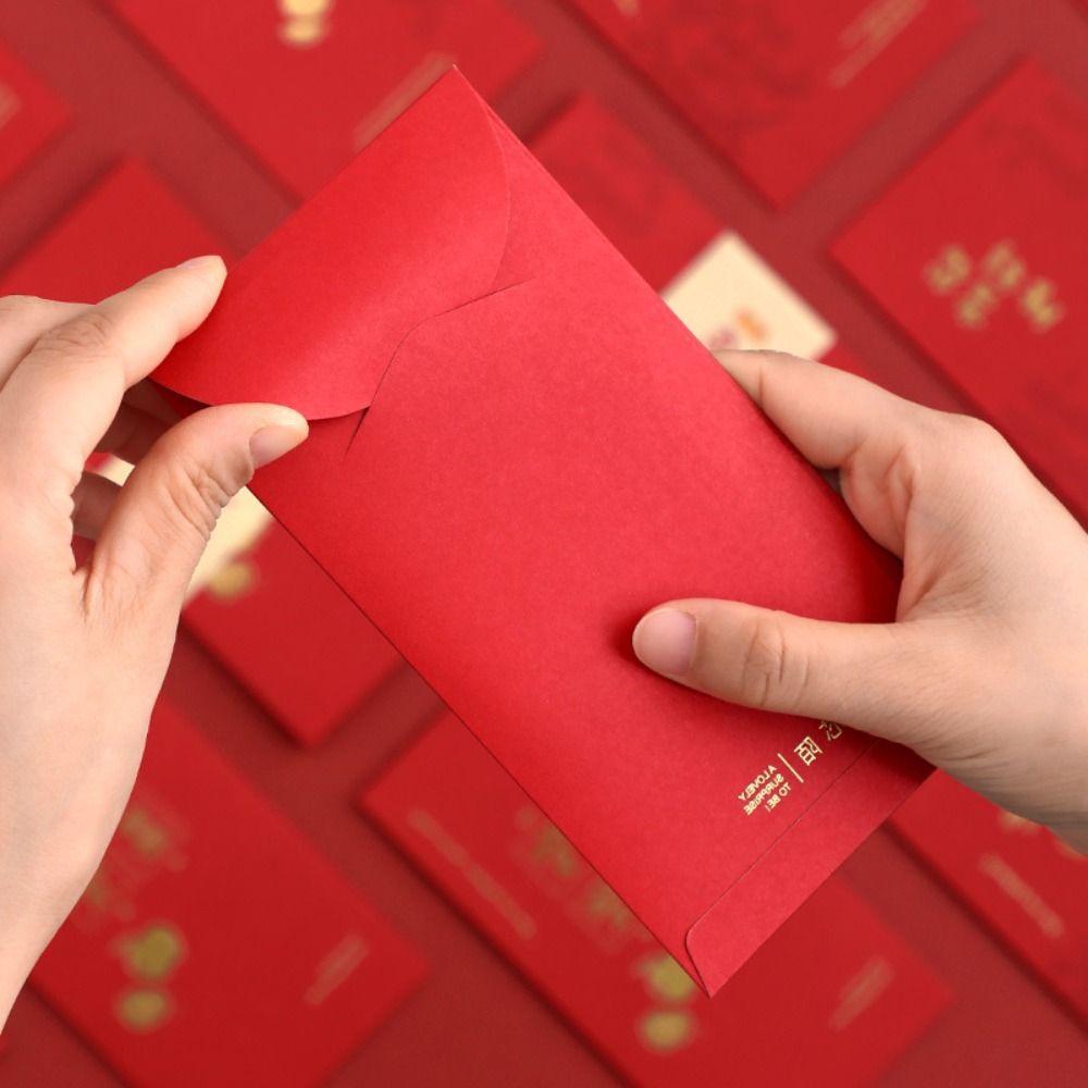 6 шт. Винтажные конверты для денег на удачу в китайском стиле, карман для денег, красный конверт на Новый год, Праздник весны