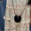 with Long Strap Mini Necklace PU Wearing Key Bag Necklace Creative Gift Suede Bag Necklace