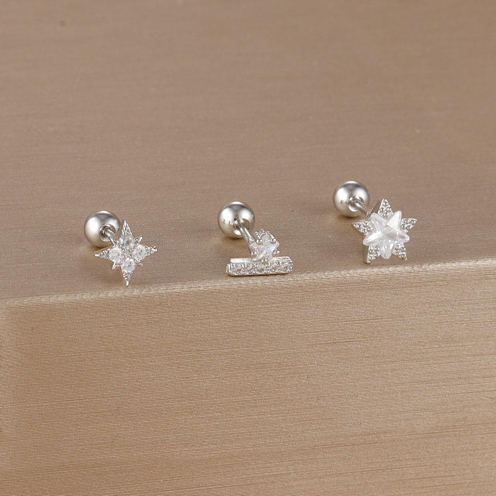 Набор сережек-гвоздиков Корона из нержавеющей стали золотого цвета, 3 шт. Для женщин, с покрытием 14 карат золотом, с кристаллами циркония, уникальные серьги-глаз лошади, ювелирные изделия