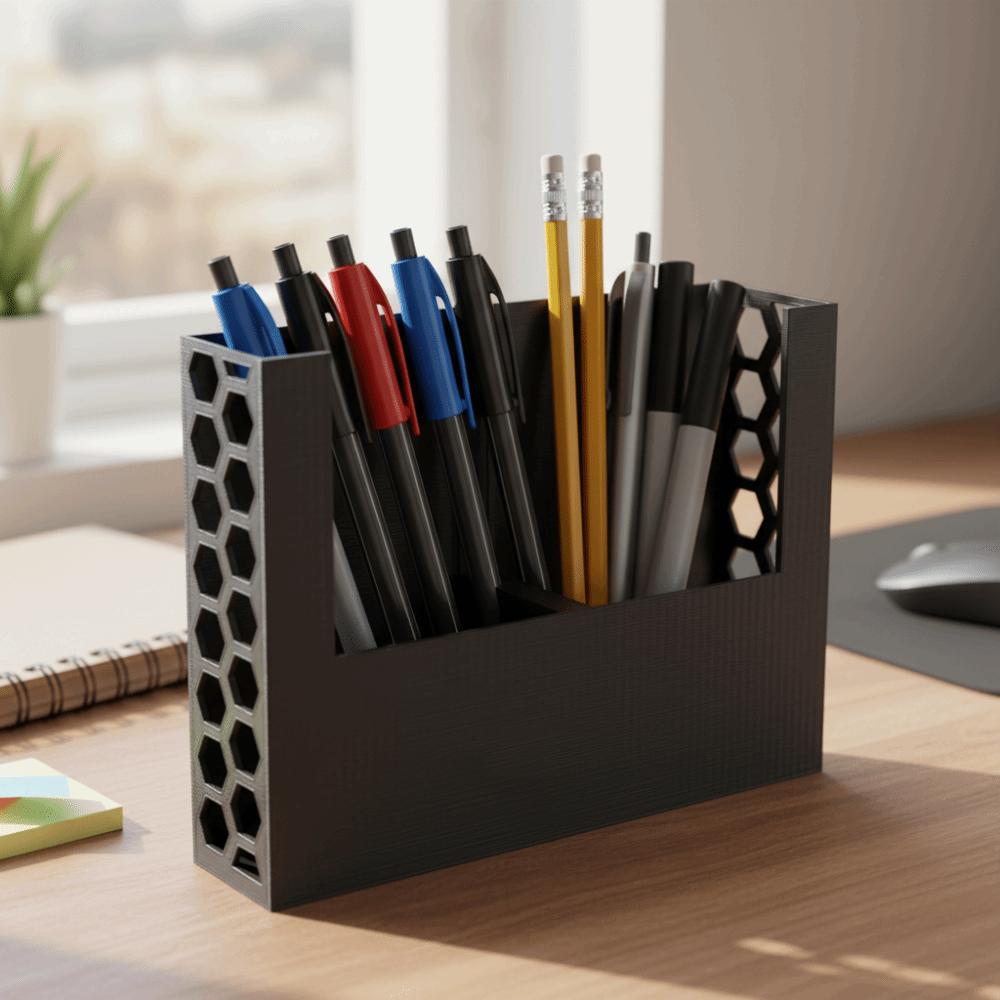 Black Color Remote Control Organizer Honeycomb Design Honeycomb Storage Box Living Room