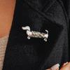 Retro Sausage Dog Brooch Jewelry Accessories Animal Lapel Pin Fashion Cute Dog Brooch  Festival