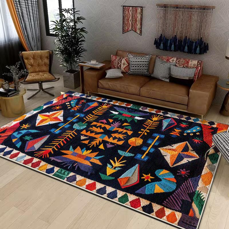 Nordic Style Bohemian Large Rugs for Living Room Modern Decoration Home Carpet Light Luxury Bedroom Rug Non-slip Washable Mat