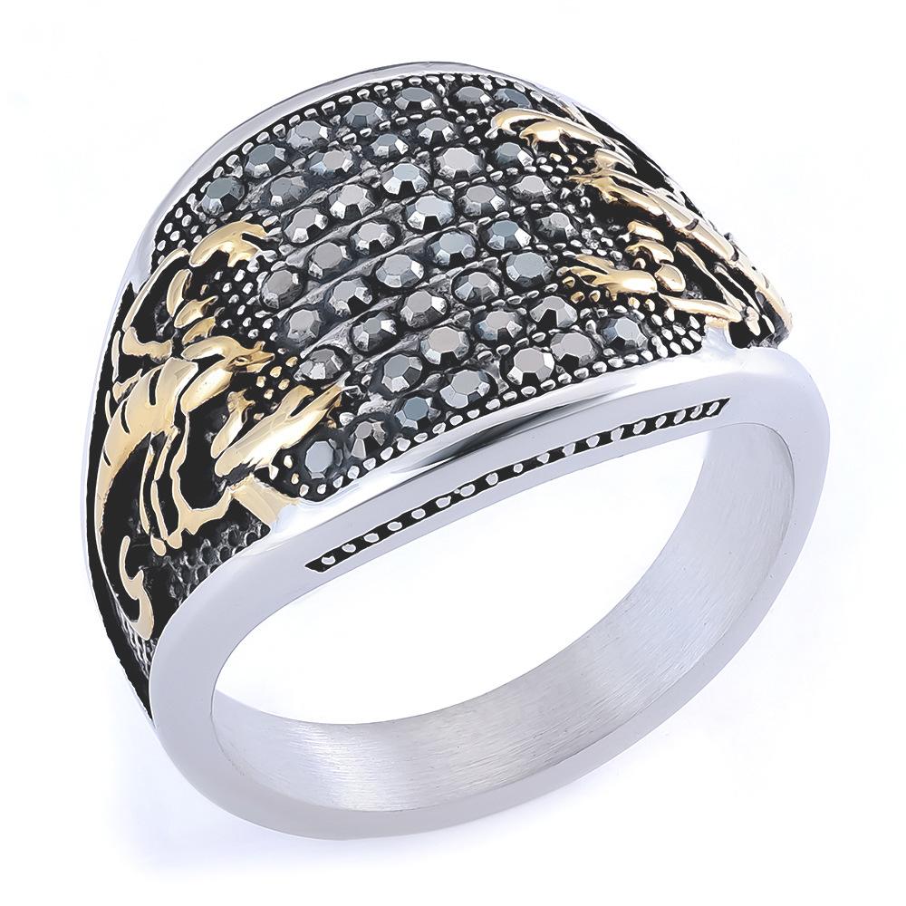 Мужское кольцо из титановой стали, персонализированное, в стиле ретро, простое, с маленькой точкой, с масонской кладкой, мужское кольцо на палец из нержавеющей стали