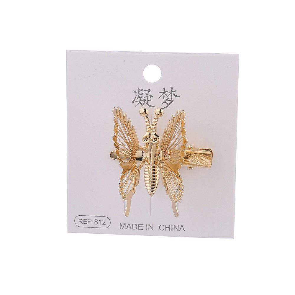 Gold Silver Moving Butterfly Hairpin Spring Hollow Out Butterfly Wings Butterfly Hair Clip Hair Decor Headdress Bangs Hairclip