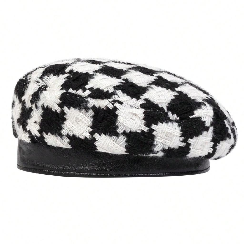 Модная клетчатая беретная шапка, унисекс, шляпа художника, для отдыха на открытом воздухе, ветрозащитная и теплая, кепка газетчика