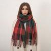 High-end Color Plaid Versatile Imitation Cashmere Scarf Women's Autumn and Winter Thickened Warm and Cold-proof Shawl Scarf