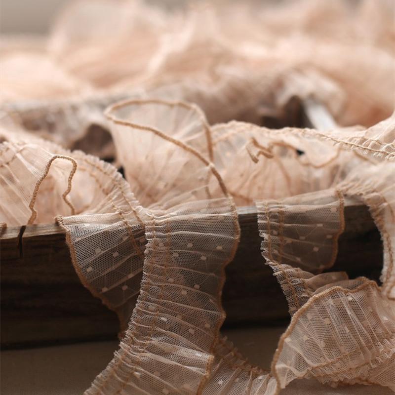 2024 Складки оборки пятнистое кружево DIY детское платье юбка манжеты подол шитье украшения домашний текстиль подушка корзина для хранения отделка