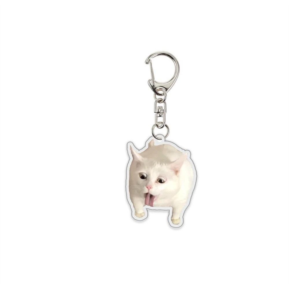 Lightweight Cartoon Cat Keychain Cat Head Bag Pendant For Backpack Decoration