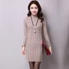 Women's High Neck Warm Long Knitted Sweater Winter Round Neck Long Sleeve Knitted Pullover