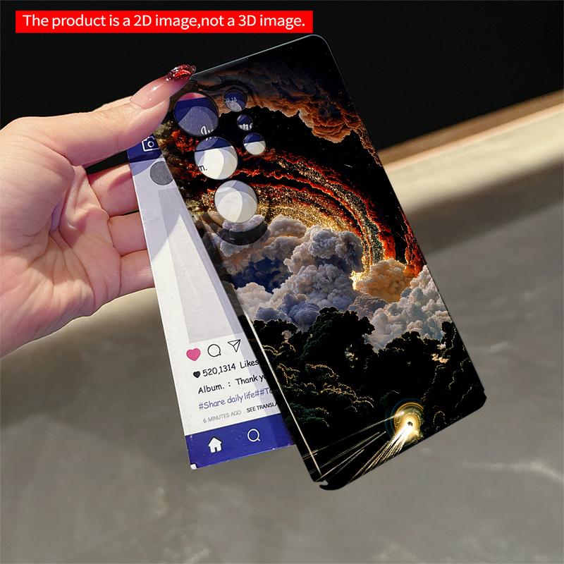 2DFlat Samsung phone case Cosmic Storm Over Forest Sky Applicable to Galaxy S22 S23 S24 S25ULTRA S26 A12 A13 A14 A15 A16