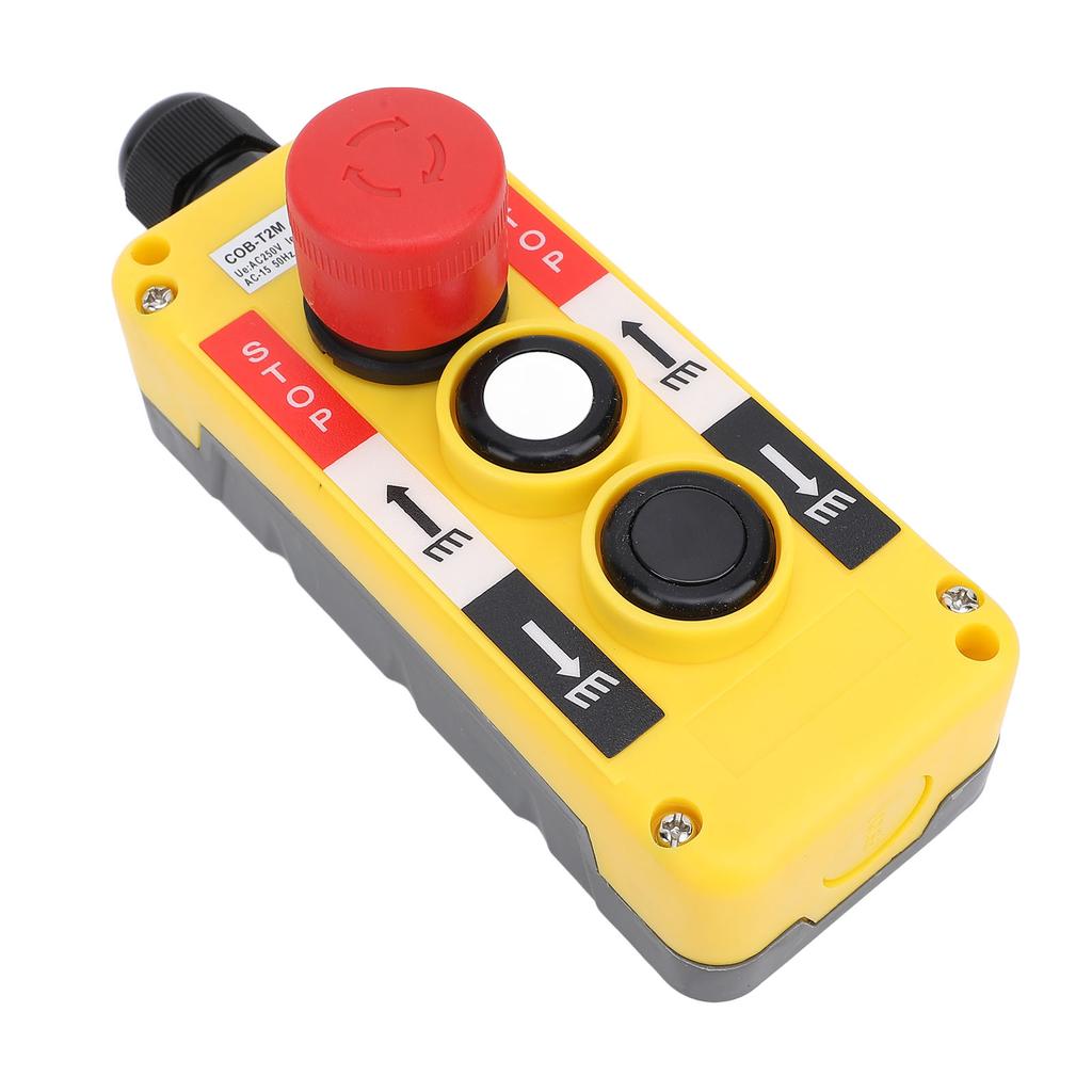 Crane Hoist Controller Push Button Switch Water Resistant 2 Key IP68 Industrial Remote Control with Emergency Stop