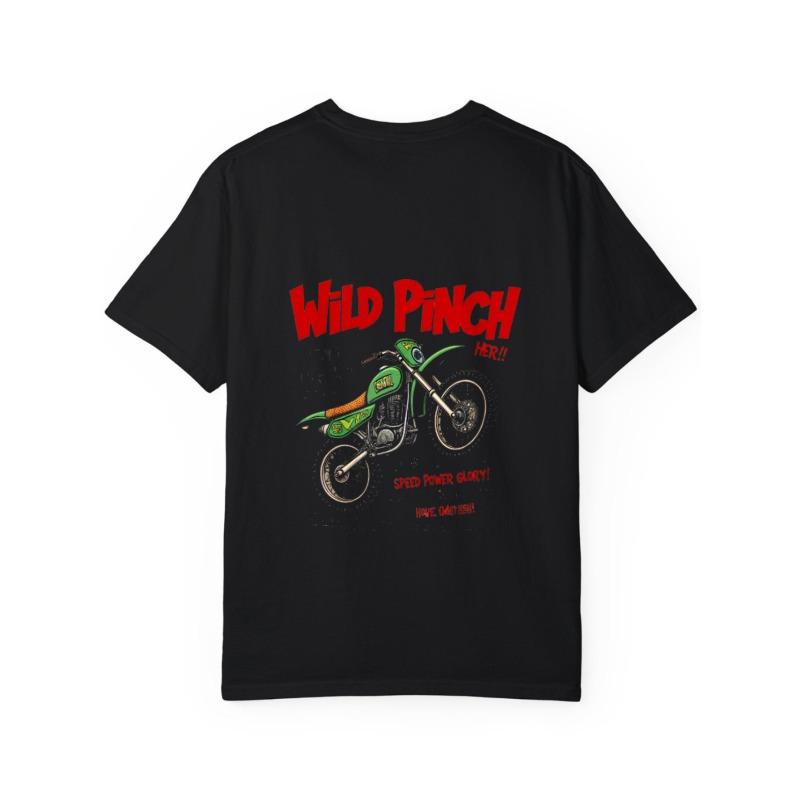 Мотоциклетная футболка с графикой Wild Pinch Белая Текст Скорость Сила Слава и Дизайн Зеленого Мотоцикла Повседневная Уличная Одежда для Мужчин и Женщин