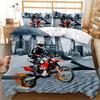 Dirt Bike Bedding Sets Motocross Racer Duvet Cover Set 3 Piece Boys Comforter Cover Set,Kids Extreme Sports Style Bedding Set