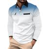 Мужская повседневная рубашка поло с длинным рукавом Поло Мужские топы