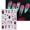 Темные демонические глаза наклейки на ногти на Хэллоуин клоунские губы маска наклейки на ногти на Хэллоуин маникюрщица