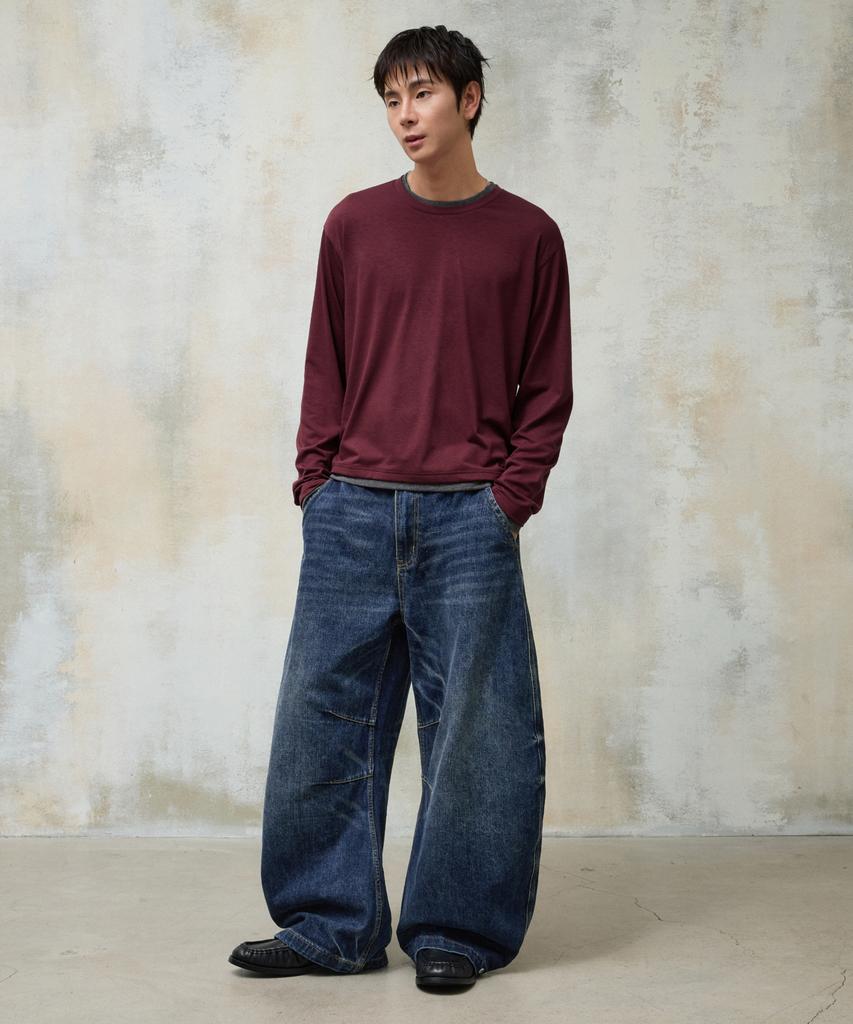 AGOD Soft Layered Long Sleeve [Burgundy]