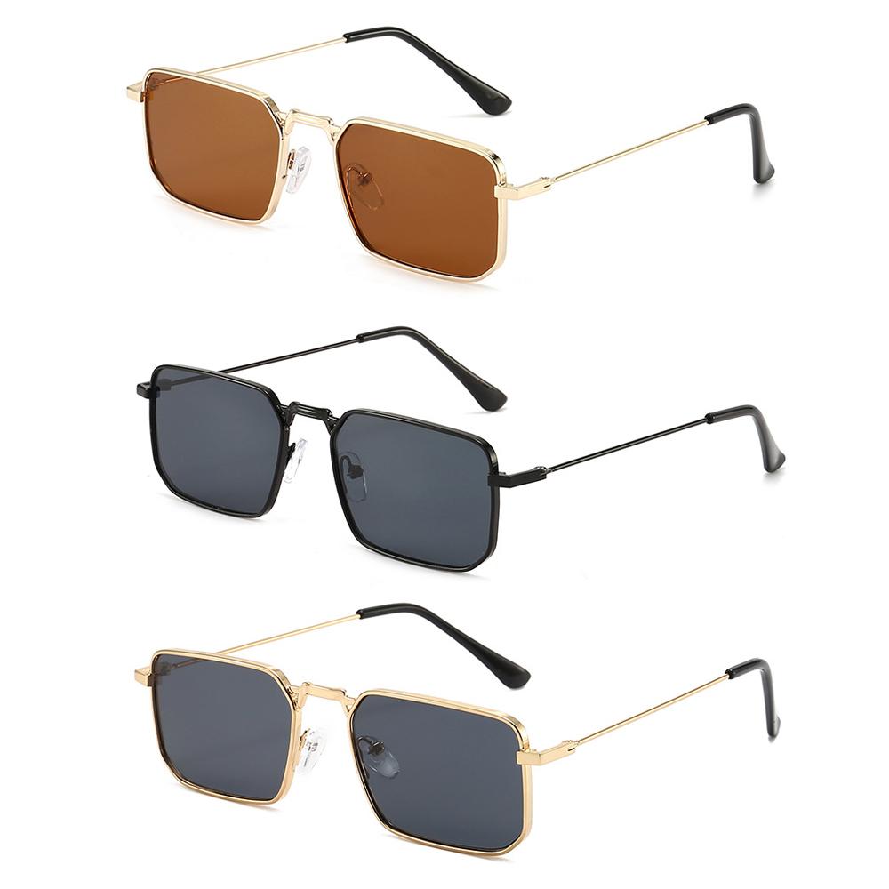 3pcs/set High Quality Rectangle Sunglasses Women Metal Frame Glasses Vintage Square Sun Glasses for Men Shades Female Eyewear