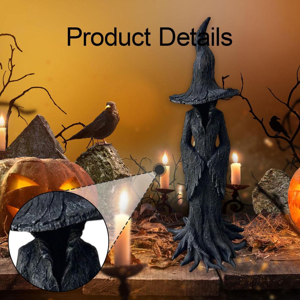 Halloween Witch Statue Scary 19.7inch Home Decor for Garden Bookcase Yard