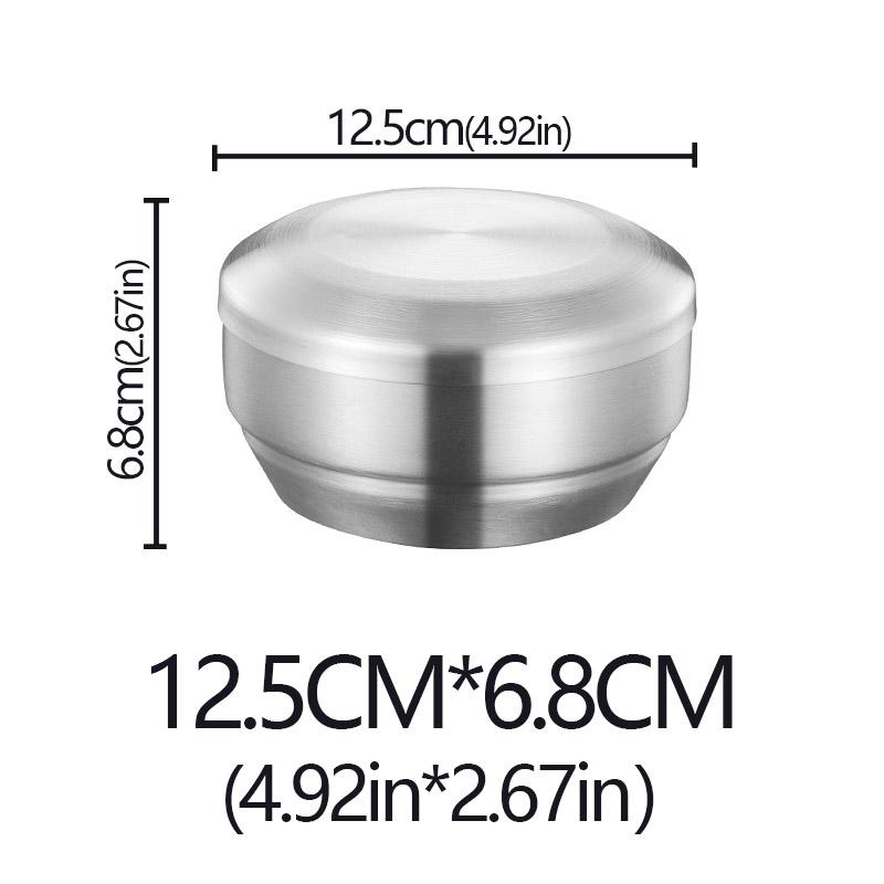 Korean Kimchi Bowl 304 Stainless Steel Double Rice Bowl Soup Bowl Steamed Rice Bowl Children's Anti-Scalding Rice Bowls