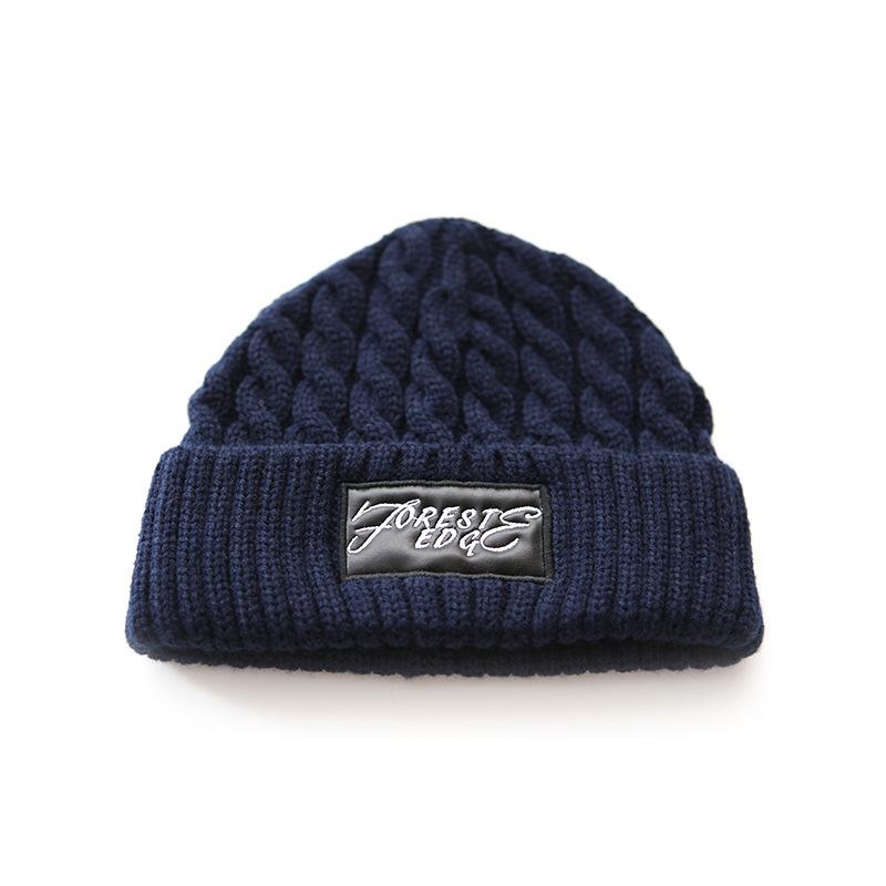 Зимняя мужская корейская шерстяная шапка, зимняя, полностью вязаная, с дынным принтом, теплая шапка с рукавами для головы и головы