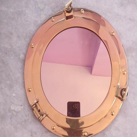 Латунный иллюминатор Зеркало в морском стиле Морской декор Морской декор Зеркало в латунном иллюминаторе Зеркало в корабельном иллюминаторе