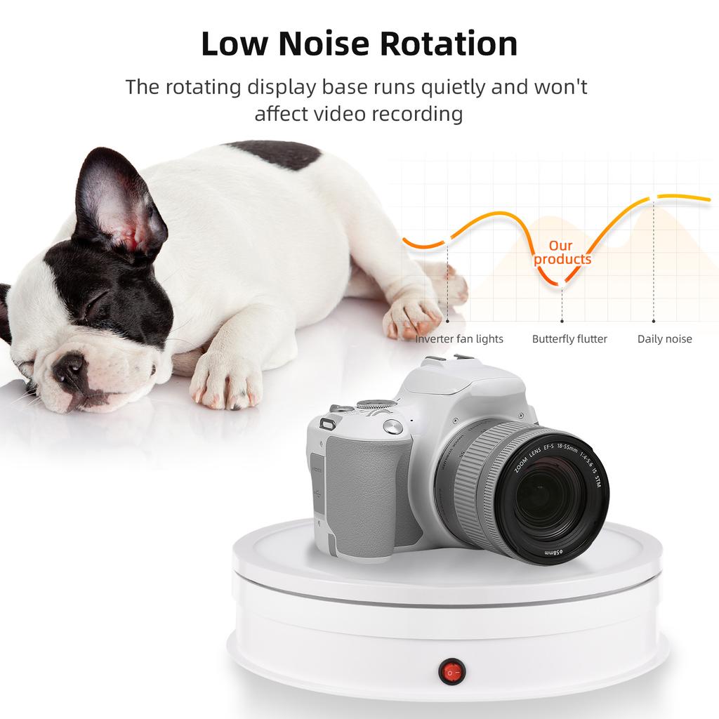 30CM/11.8in Motorized Rotating Display Stand with RGB Light Display Base 360 Degrees Rotatable Electric