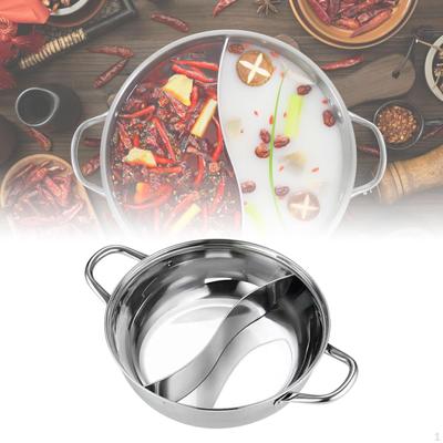 Горшок с уткой-мандаринкой Shabu из нержавеющей стали для приготовления пищи на индукционной варочной панели, разделенный