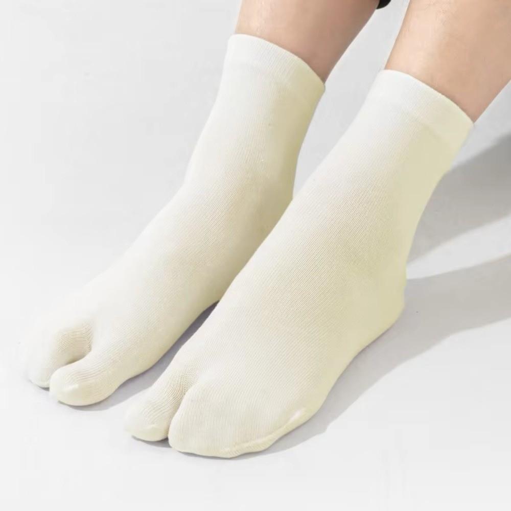 Thin Split Toe Sock Solid Color Mid-Calf Socks Japanese Style Tabi Toe Socks Girls